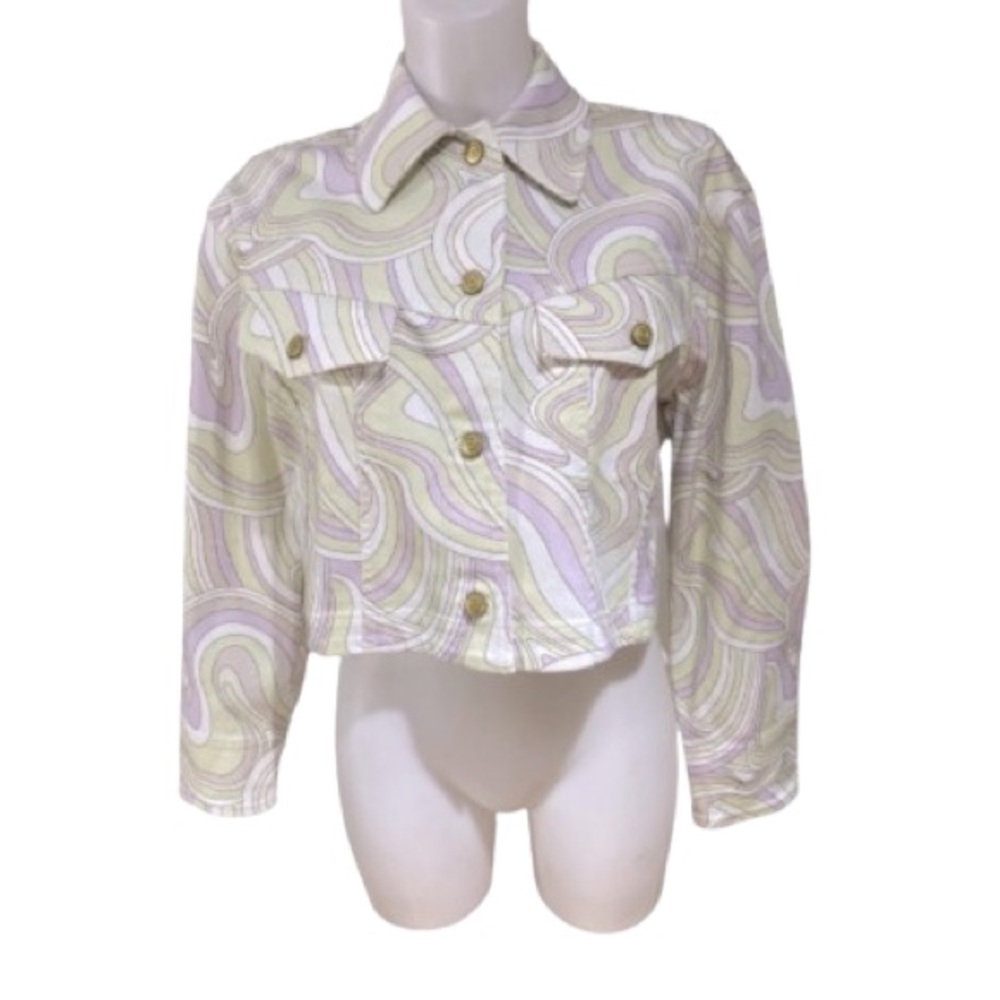 Wilfred Free Gaze Cropped Shirt Jacket Neutral Green Swirl RARE Size 4  NWOT